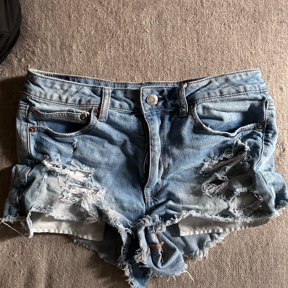 Distressed American Eagle Denim Blue Women's Shorts